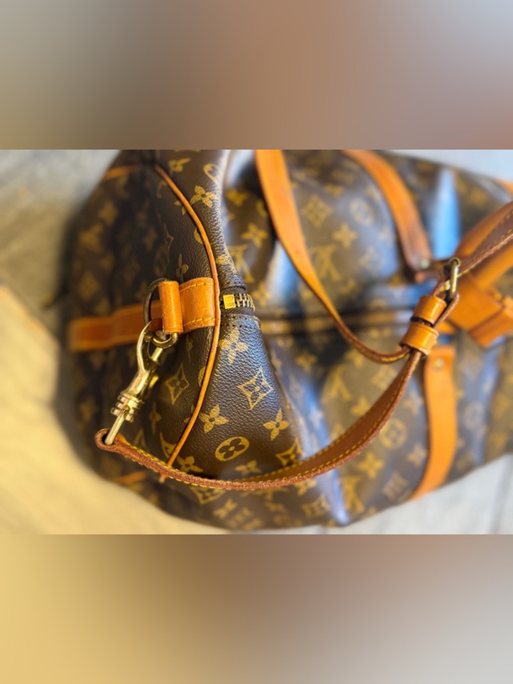 Authentic Classic Monogram Keepall 55 Bandouliere 55  travel Duffle Bag - Picture 12 of 16